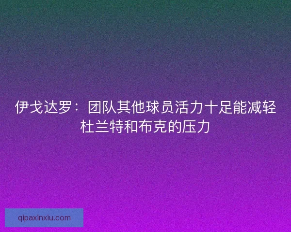 伊戈达罗:团队其他球员活力十足能减轻杜兰特和布克的压力 伊戈达罗:团队其他球员活力十足能减轻杜兰特和布克的压力